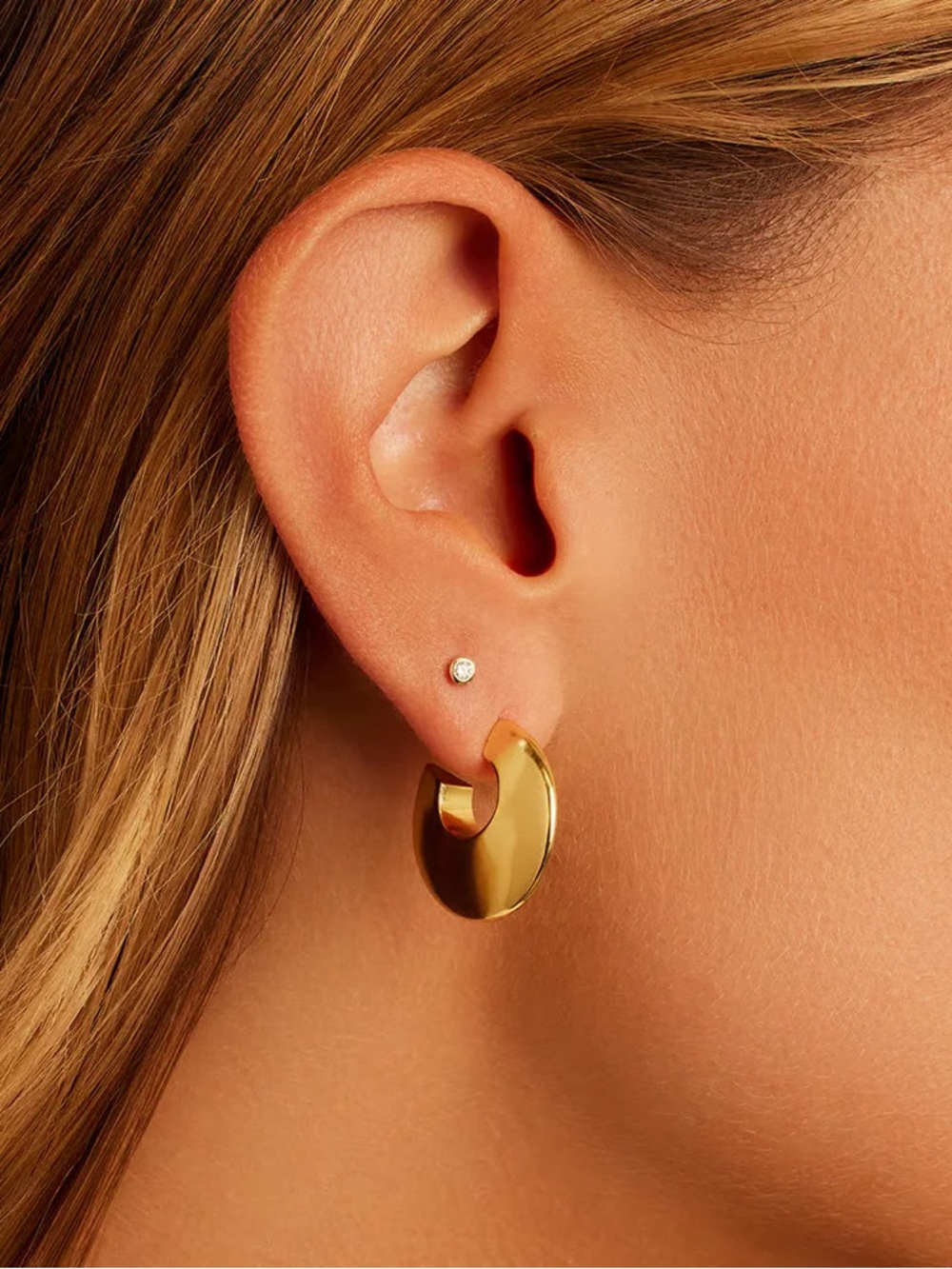 NWOT Gorjana Paseo Arc Hoop Earrings Gold